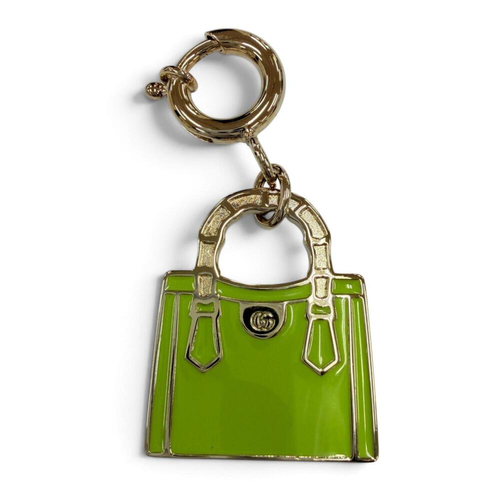 GUCCI 837064 Bamboo Diana Metal Bag Charm, Green with Gold Hardware, Made in ...
